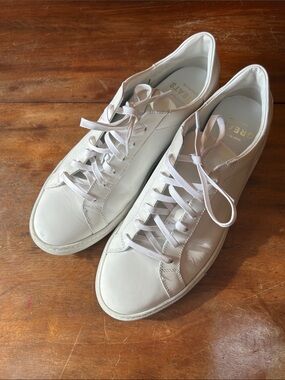 Greats White Leather Low-Top Sneakers - Minimal Lace-Up